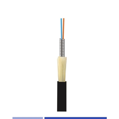 Beli Kabel Fiber Optic Indoor Berkecepatan Tinggi 6 Strand Armored Fiber G652D Riser Black Water Proof pembuatan online