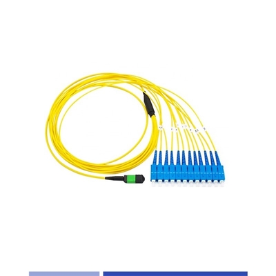 Beli 12 Core Singlemode OS2 MTP® Fiber Patch Cable Wanita Ke SC Simplex 3m LSZH pembuatan online