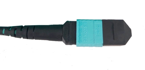 Beli OM4 12 Strand MPO Fiber Patch Cable Wanita 1m Tipe B 3.0mm Aqua pembuatan online