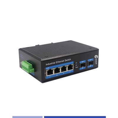 Beli Industrial Fiber Media Converter 10/100/1000M 2 SFP dengan 4 port RJ45 Single Mode SMF Duplex 1310nm 20KM pembuatan online