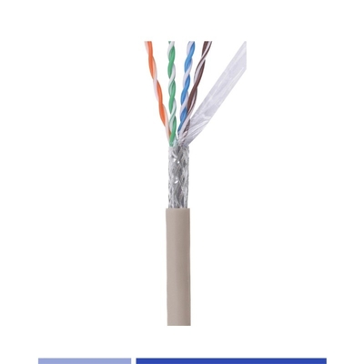 Beli PVC Jacket Cat6 Kabel Jaringan 23AWG Kabel Jaringan SFTP Tembaga Padat 4 Pasangan Abu-abu 305Mtr pembuatan online