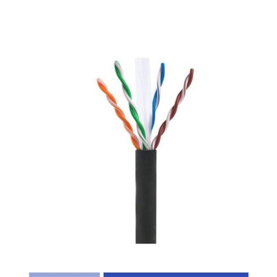 Beli UTP Outdoor Cat6 Kabel 23AWG Tembaga Padat 4 Pasangan Jaket PE Hitam 305Mtr pembuatan online