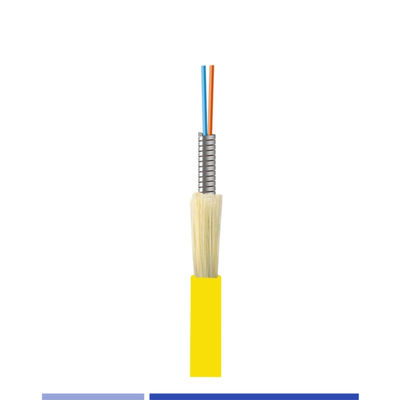 Beli Single Mode Indoor Fiber Optic Cable G652D 6 Strand Armored Fiber LSZH Jacket Kuning pembuatan online