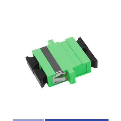 Beli Fiber Optic Adapter Single Mode SC/APC Duplex Optical Coupler dengan flange Hijau pembuatan online