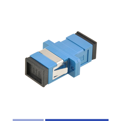 Beli Fiber Optic Adapter Single Mode SC/UPC Simplex Optical Coupler dengan Flange Biru pembuatan online