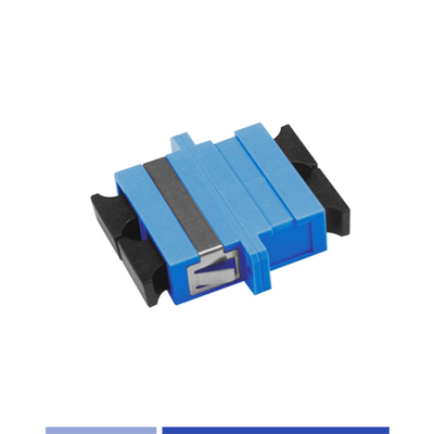 Beli Fiber Optic Adapter Single Mode SC/UPC Duplex Optical Coupler dengan Flange Biru pembuatan online