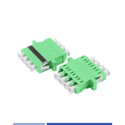 Beli Fiber Optic Adapter Single Mode LC APC Quad Optical Coupler dengan Flange Hijau pembuatan online