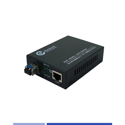 Beli Fiber Media Converter 10/100/1000Mbps Single Mode SMF 1310nm Dual SFP Slot 20KM pembuatan online