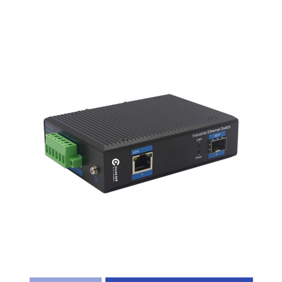 Beli Industrial Fiber Media Converter 10/100/1000M 1 SFP dengan 1 port RJ45 Single Mode SMF Duplex 1310nm 20KM pembuatan online