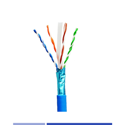 Beli F/UTP 23AWG Cat6 Kabel Tembaga Padat 4 Pasangan Jaket PVC Biru 305Mtr pembuatan online