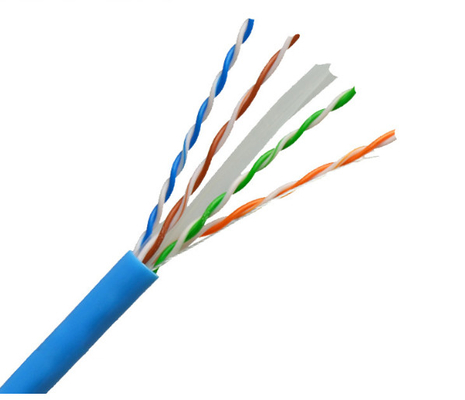 Beli Cat6 23AWG Kabel Ethernet UTP Tembaga Padat 4 Pasangan PVC Biru 305Mtr pembuatan online