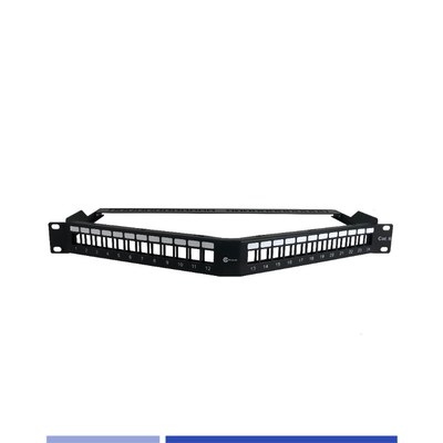 Beli 1U Modul 24 Port Angle Patch Panel lepaskan keystone Jack pembuatan online