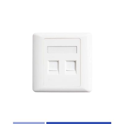 Beli Aksesoris Telekomunikasi Indoor Dual Port Face Plate Untuk Cat3 Cat5E Cat6 Keystone Jack pembuatan online