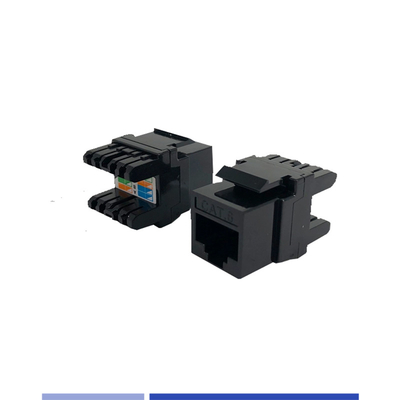 Beli Cat6A Ethernet Keystone Coupler 180 derajat Hitam GoreLink Ringan pembuatan online