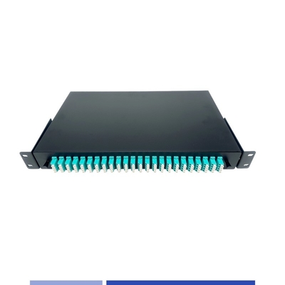 Beli 1U 96 inti Fiber Optic patch panel LC Quad port 19 