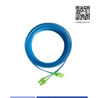 Beli Kabel Patch Fiber Optik SC/APC Lapis Baja Singlemode Dupleks 1m Jaket LSZH Anti-tikus pembuatan online