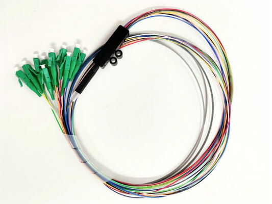 Beli 12 Serat LC/APC Single Mode OS2 Serat Optik Ribbon Pigtail 3m untuk Jaringan FTTH pembuatan online