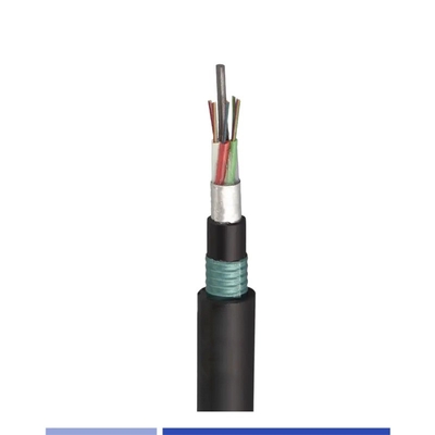 24 Kabel Serat Luar Kabel Serat Optik Mode Tunggal Kabel Serat Tanah Langsung Lapis baja PE GYTA53