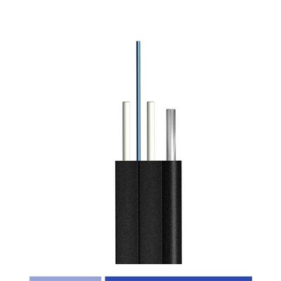 9/125 SMF G657A1 Kabel Serat Optik Luar Ruang 6 Kabel Drop Serat Luar Ruang FRP Kekuatan Baja Wire Messenger