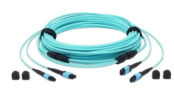 24 Serat OM3 MTP® Serat Optik Kabel Batang Wanita OM3 Multimode 3m LSZH