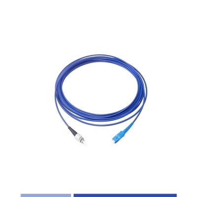 Single Mode Armored Fiber Optic Patch Cord Simplex 3m LSZH SC Untuk FC Patch Cord