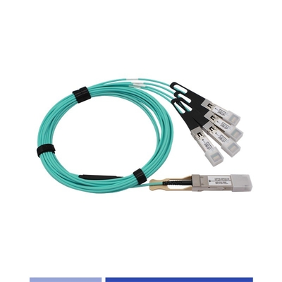 Kabel Optik Aktif 100G (AOC) QSFP28 hingga 4x25G SFP28 Breakout Cable OM3 3m