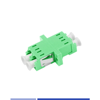 Duplex LC APC Adapter Mode Tunggal Flange Hijau Presisi Tinggi Portable