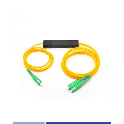 Keakuratan Tinggi 1x2 PLC Fiber Splitter ABS Modul SC/APC Single Mode 2.0mm