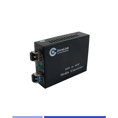 SFP ke SFP Fiber Media Converter dimuat 1.25G SFP modul Single Mode SMF 1310nm Dual SFP modul