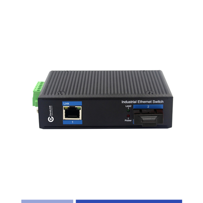 Industrial Fiber Media Converter 10/100/1000M dengan 2 port RJ45 Single Mode SMF Duplex SC 1310nm 20KM