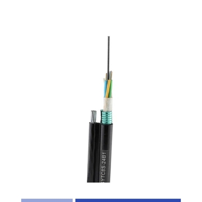 Kabel Serat Optik Udara 24 Inti Mode Tunggal 9/125um dengan Steel Wire Messenger PE GYTC8S